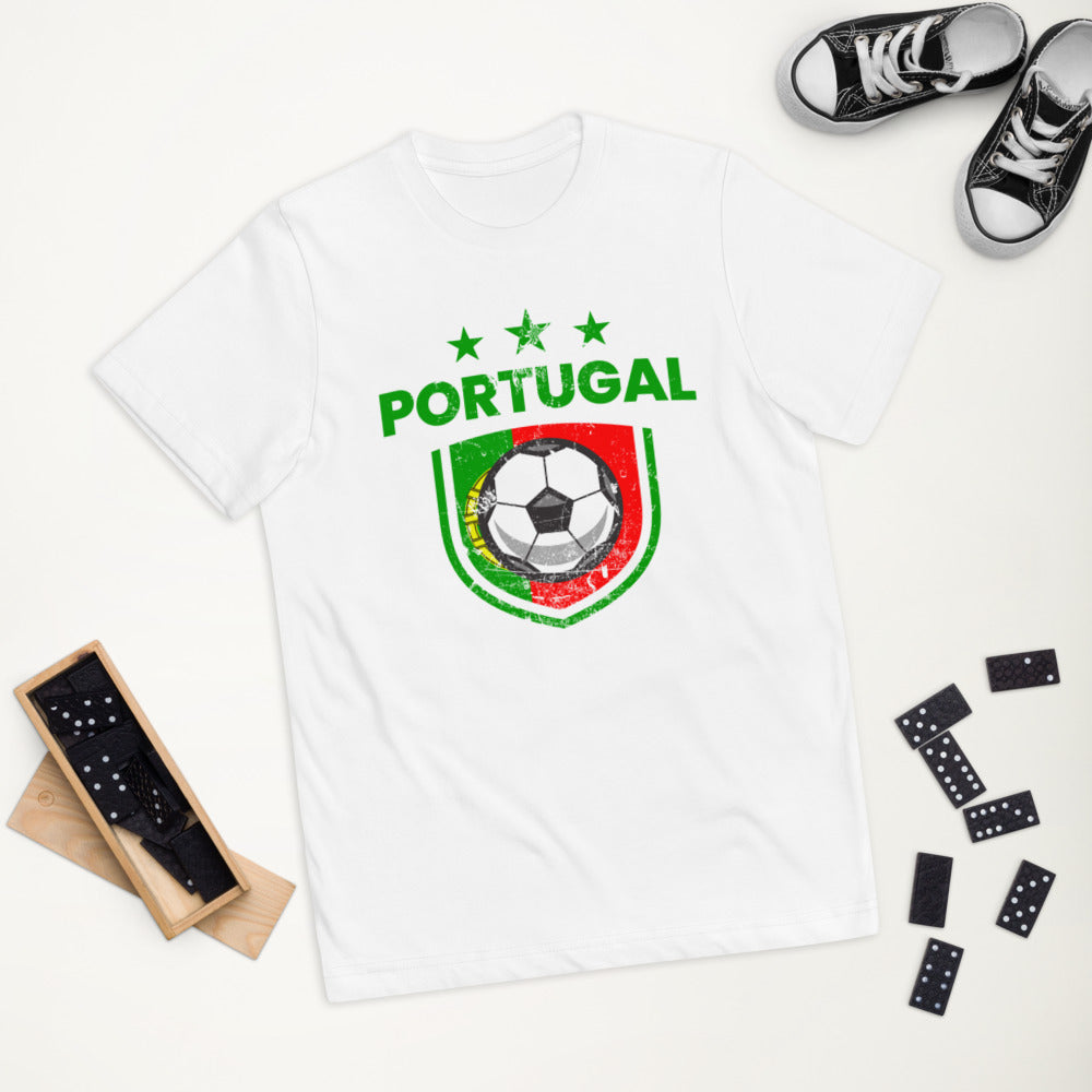 Retro Portugal Soccer Team Football Fan Country Portuguese Flag Youth Jersey T-Shirt