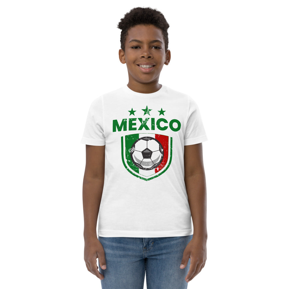 Retro Mexico Soccer Team Football Fan Country Mexican Flag Youth Jersey T-Shirt