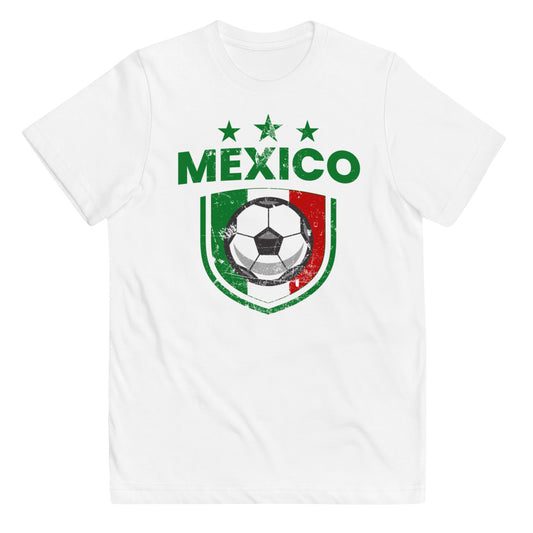 Retro Mexico Soccer Team Football Fan Country Mexican Flag Youth Jersey T-Shirt