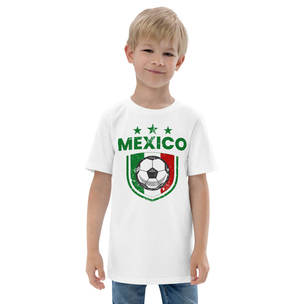 Retro Mexico Soccer Team Football Fan Country Mexican Flag Youth Jersey T-Shirt