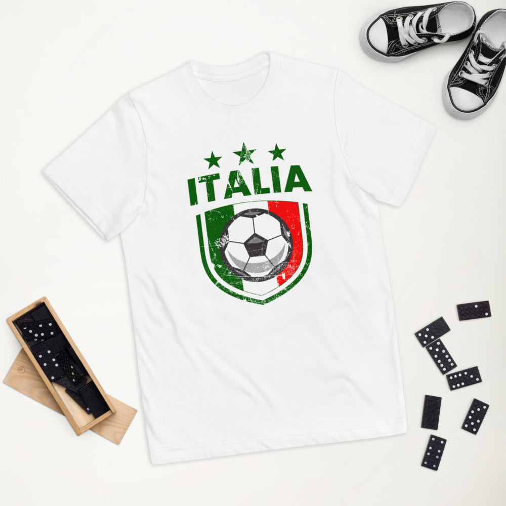 Retro Italy Soccer Team Football Fan Country Italian Italia Flag Youth Jersey T-Shirt