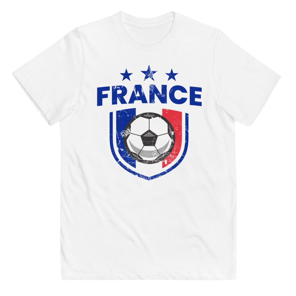 Retro France Soccer Team Football Fan Country French Flag Youth Jersey T-Shirt