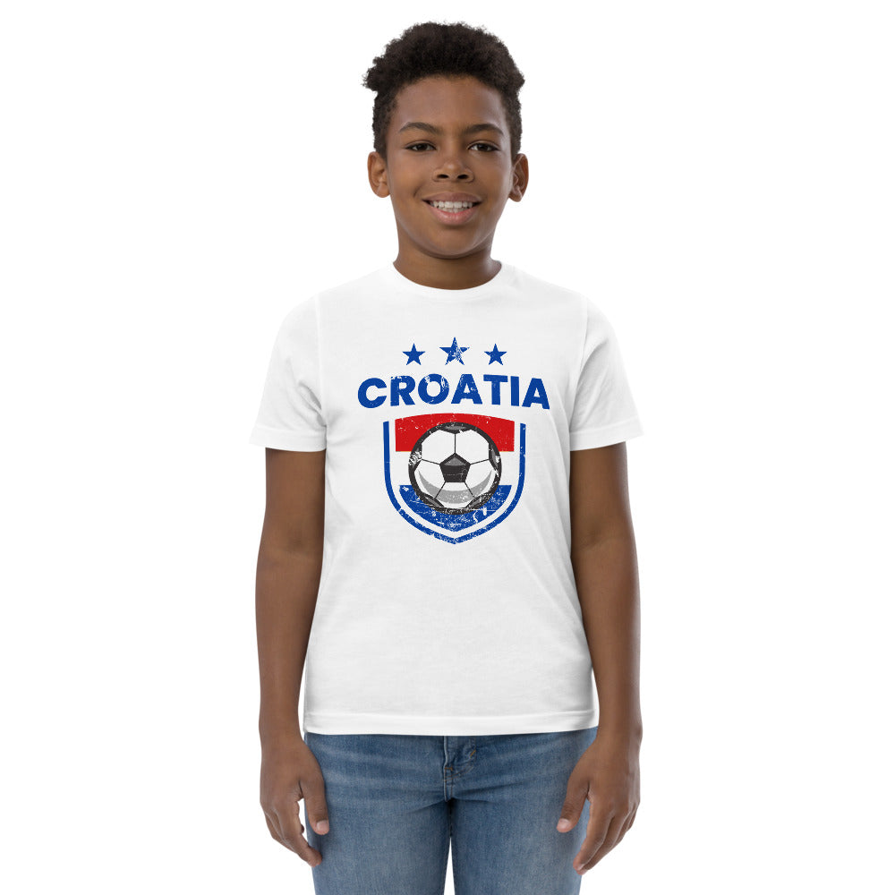 Retro Croatia Soccer Team Football Fan Country Croatian Flag Youth Jersey T-Shirt