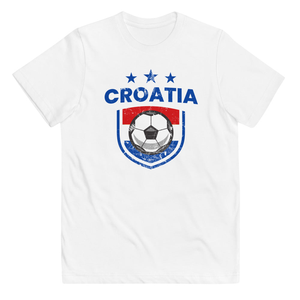 Retro Croatia Soccer Team Football Fan Country Croatian Flag Youth Jersey T-Shirt