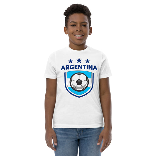 Retro Argentina Soccer Team Football Fan Country Argentinian Flag Youth Jersey T-Shirt
