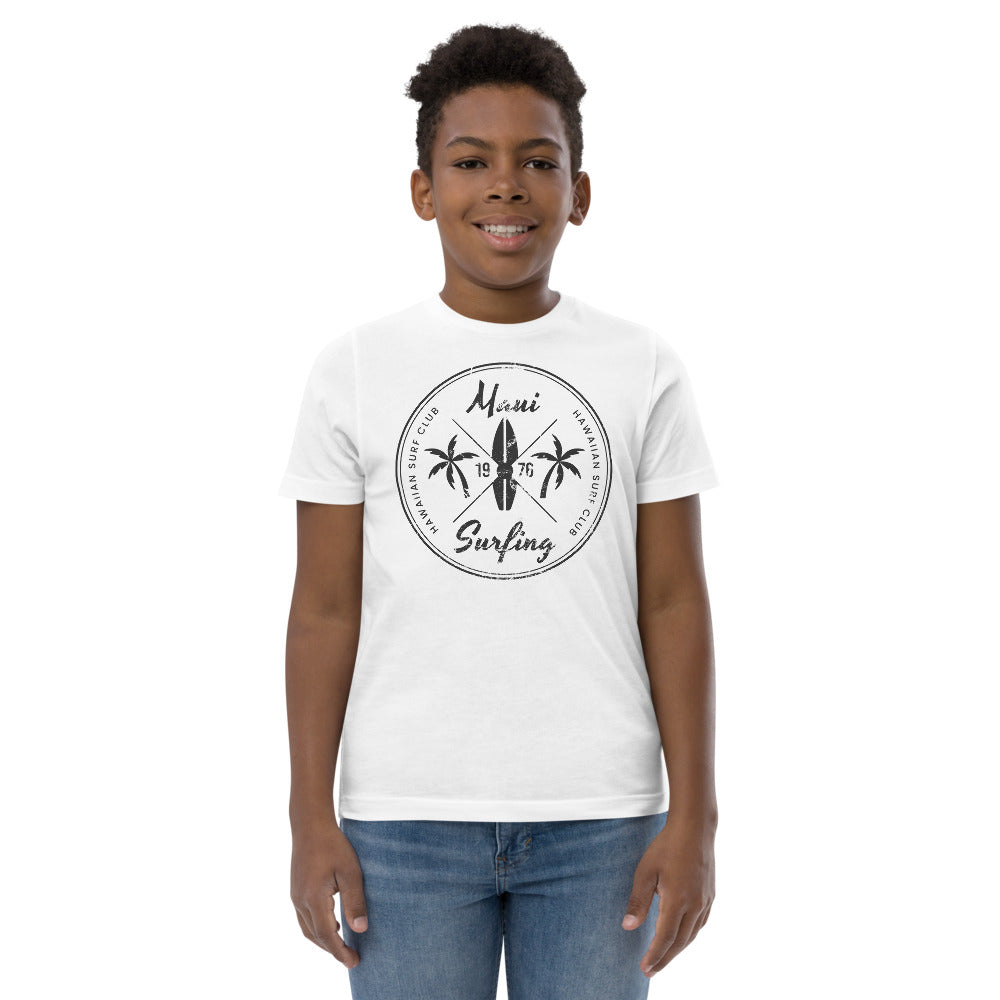 Retro Maui Hawaii Surfing Fan  Beach Youth Jersey T-Shirt