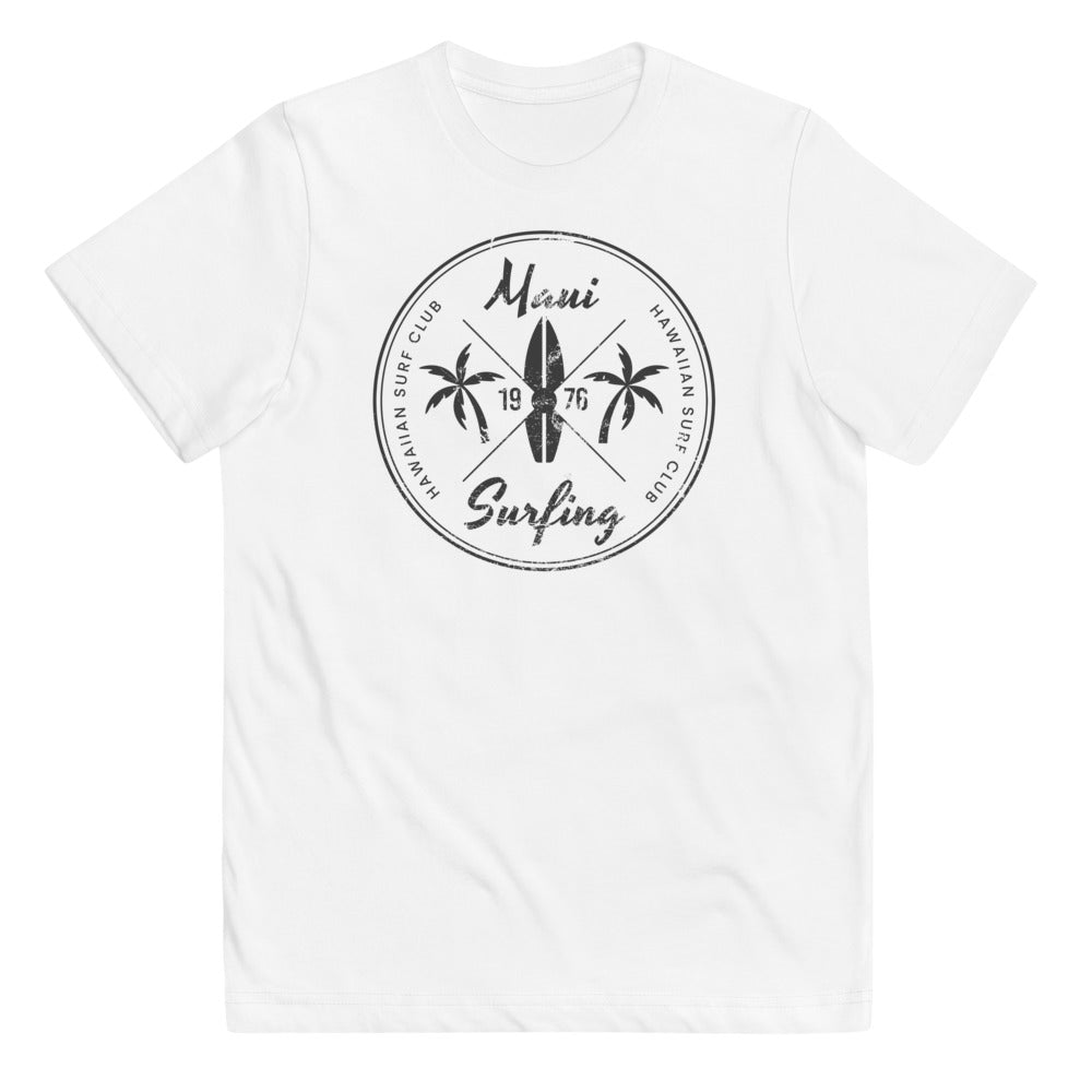 Retro Maui Hawaii Surfing Fan  Beach Youth Jersey T-Shirt