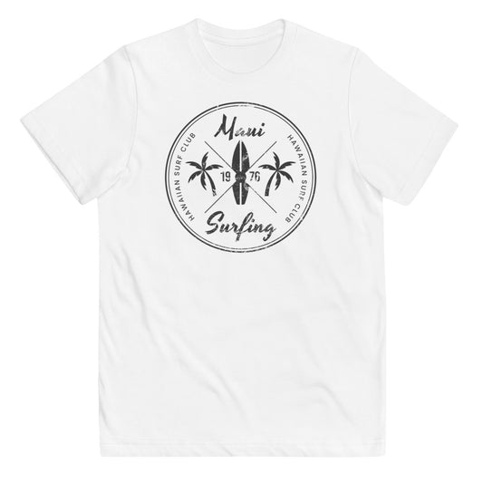 Retro Maui Hawaii Surfing Fan  Beach Youth Jersey T-Shirt