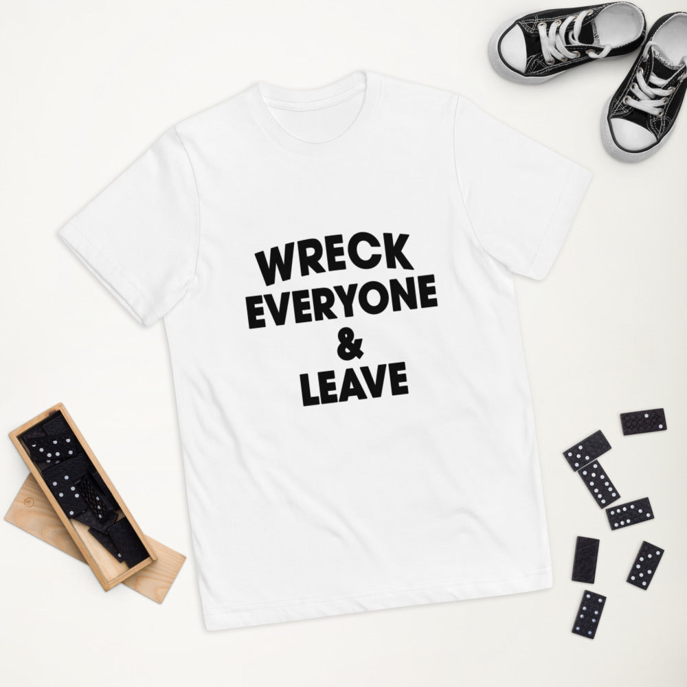 Wreck Everyone And Leave Funny Wrestling Fan Youth Jersey T-Shirt