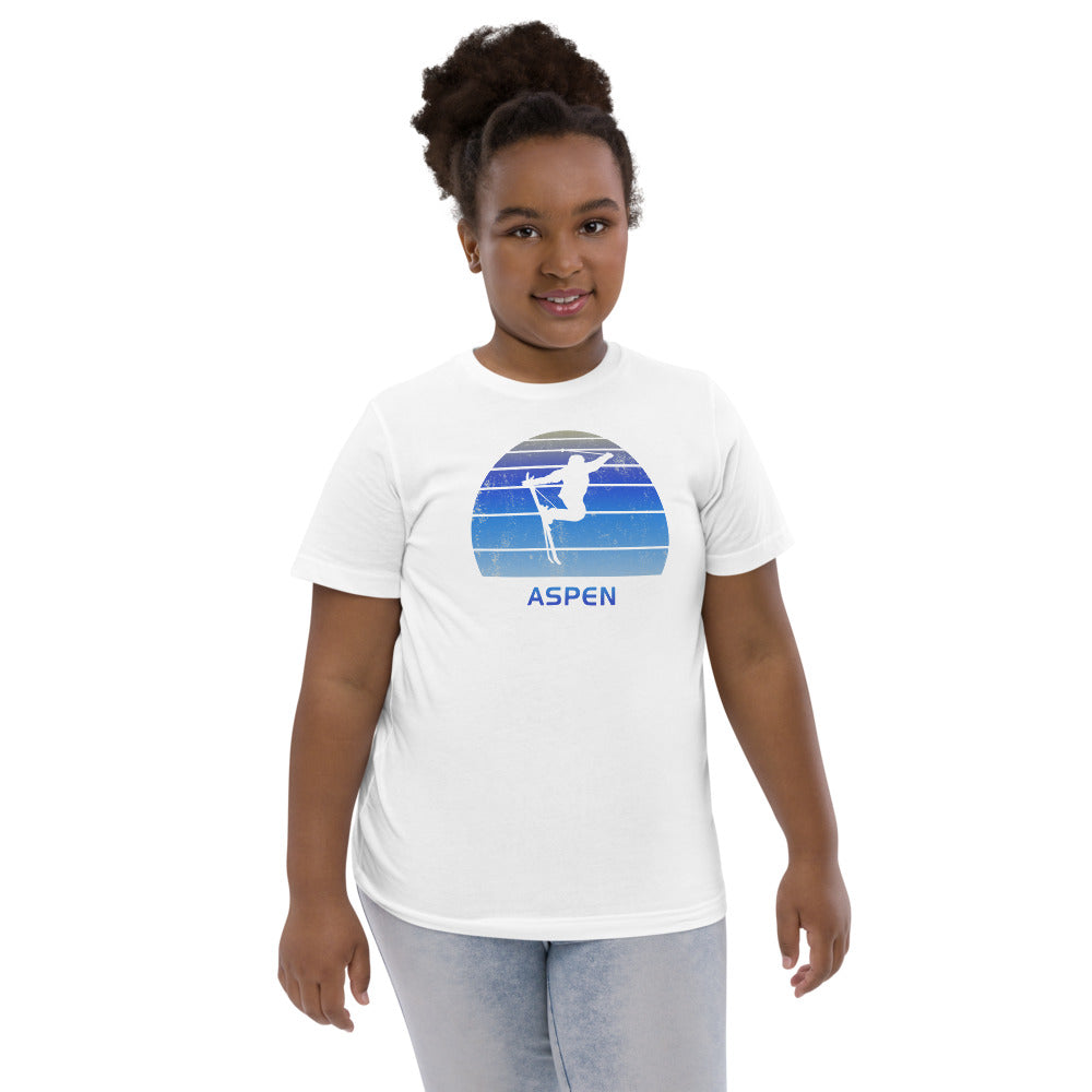 Retro Aspen Colorado Skiing Fan Youth Jersey T-Shirt