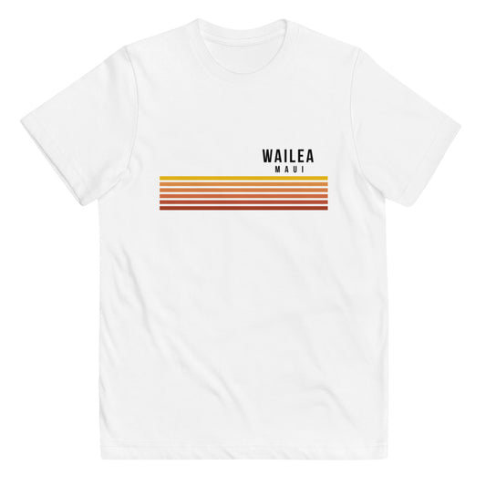 Retro Wailea Maui Hawaii Vacation Stripes Youth Jersey T-Shirt