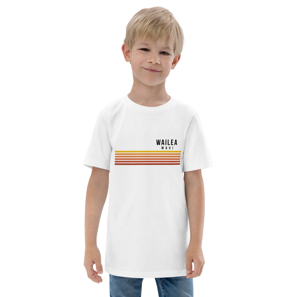 Retro Wailea Maui Hawaii Vacation Stripes Youth Jersey T-Shirt