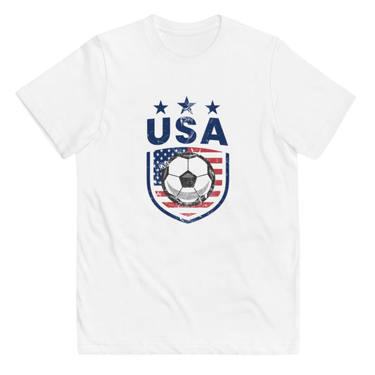 Retro USA Soccer Team Football Fan Country American Flag Youth Jersey T-Shirt