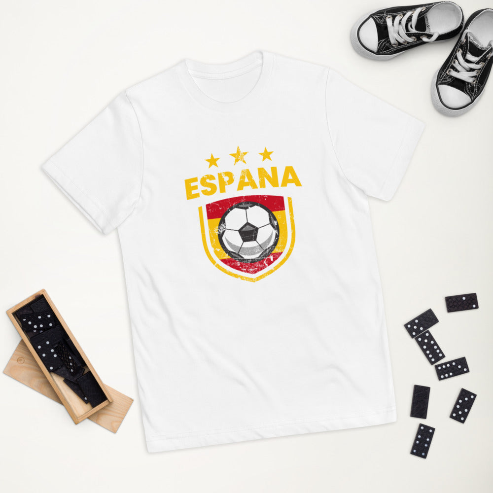 Retro Spain Soccer Team Football Fan Country Espana Spanish Flag Youth Jersey T-Shirt