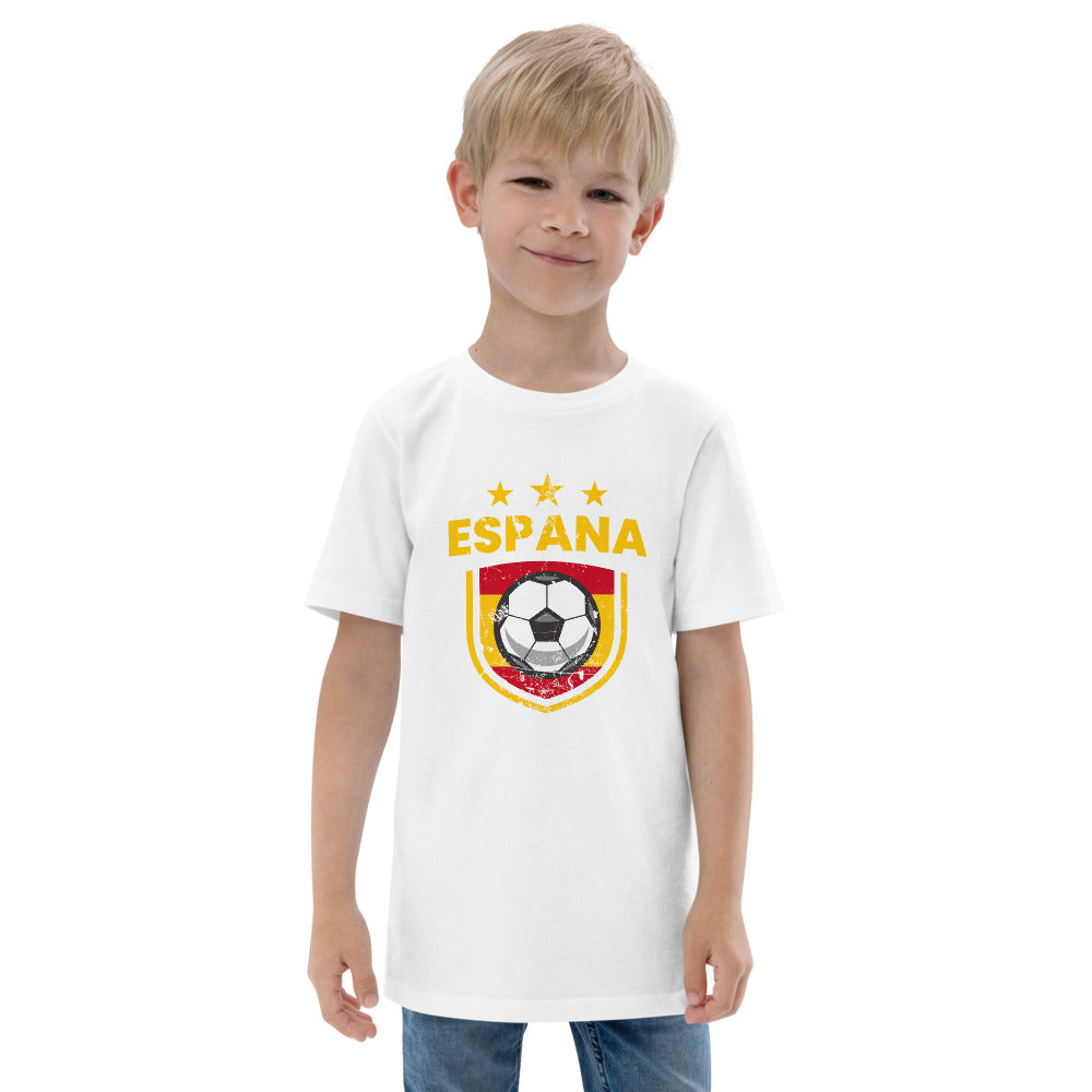 Retro Spain Soccer Team Football Fan Country Espana Spanish Flag Youth Jersey T-Shirt