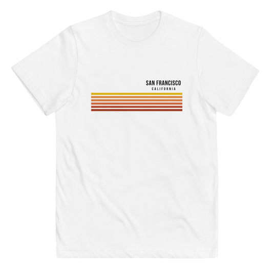 Retro San Francisco California Vacation Stripes Youth Jersey T-Shirt