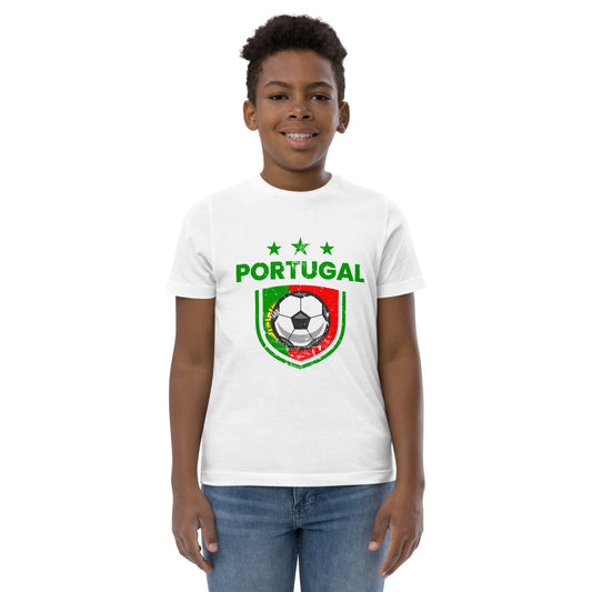 Retro Portugal Soccer Team Football Fan Country Portuguese Flag Youth Jersey T-Shirt