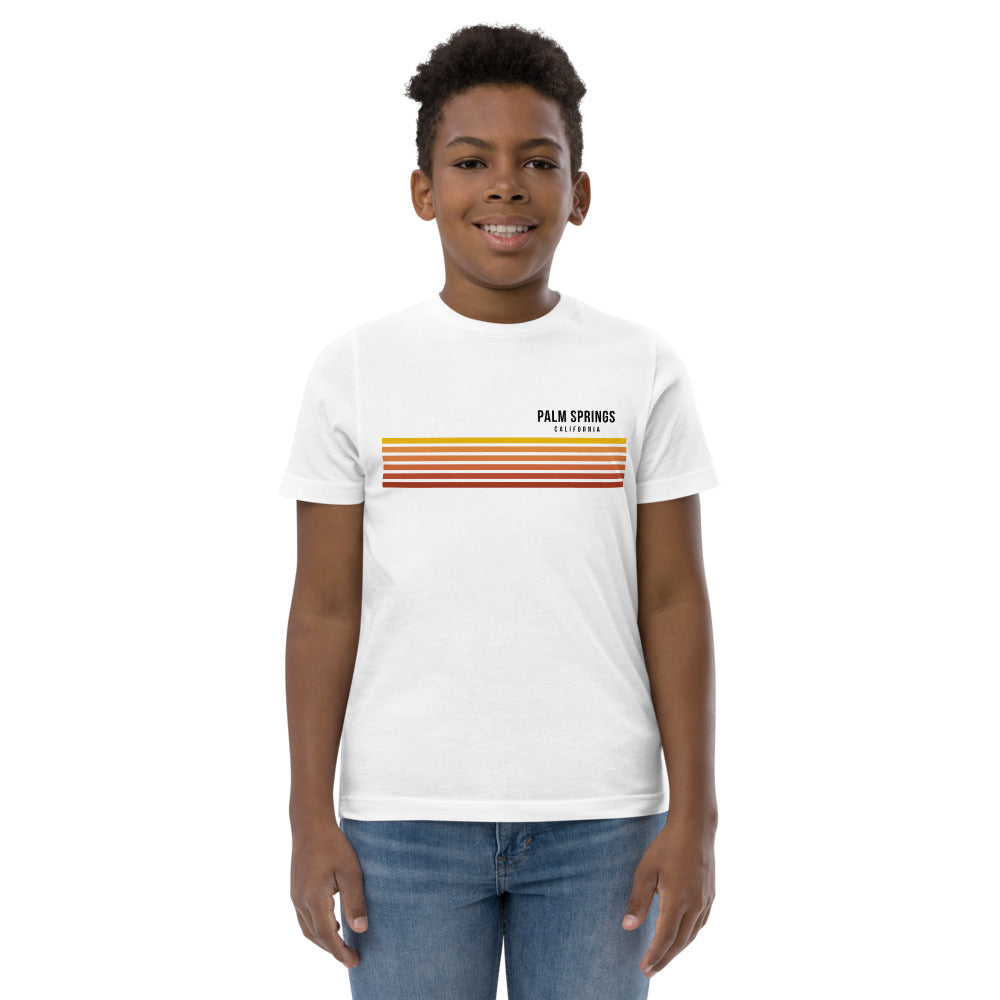 Retro Palm Springs California Vacation Stripes Youth Jersey T-Shirt