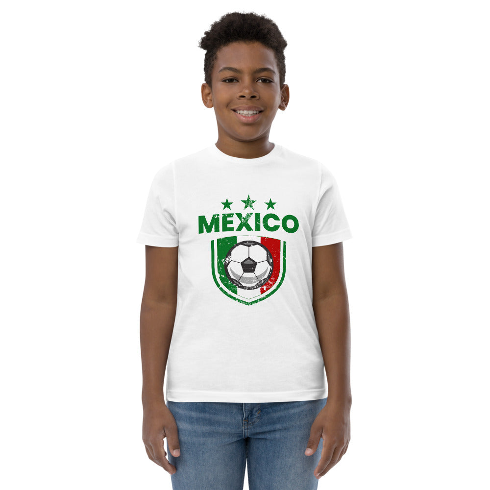 Retro Mexico Soccer Team Football Fan Country Mexican Flag Youth Jersey T-Shirt