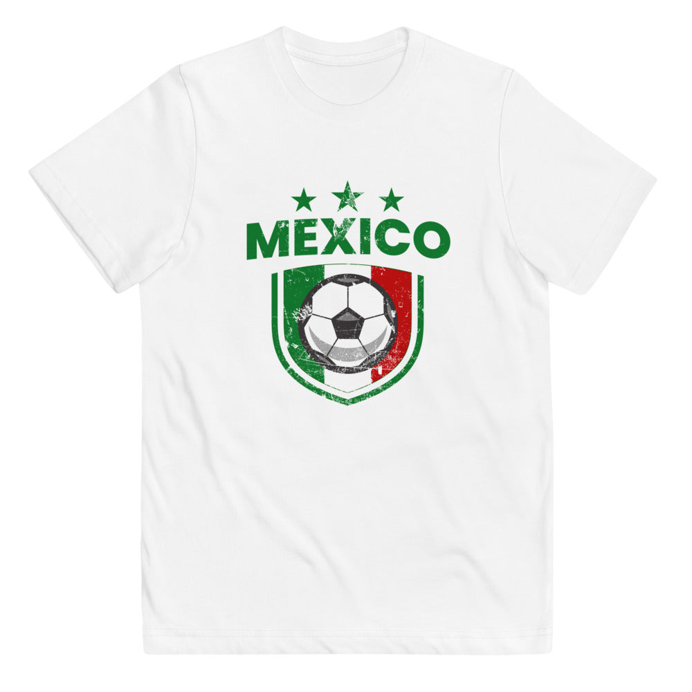 Retro Mexico Soccer Team Football Fan Country Mexican Flag Youth Jersey T-Shirt