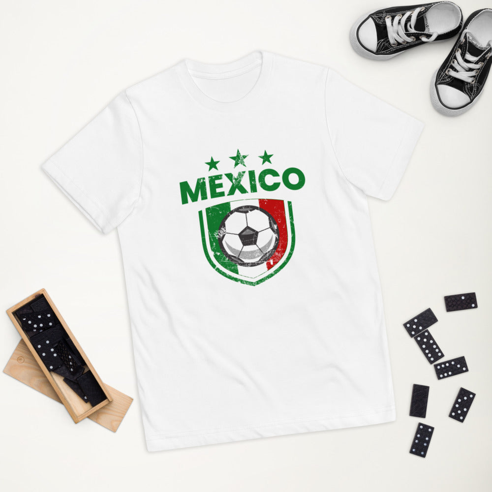 Retro Mexico Soccer Team Football Fan Country Mexican Flag Youth Jersey T-Shirt