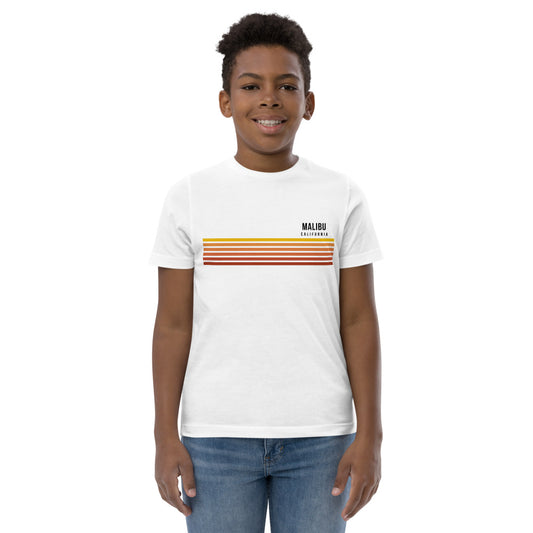 Retro Malibu California Vacation Stripes Youth Jersey T-Shirt