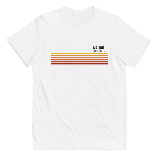 Retro Malibu California Vacation Stripes Youth Jersey T-Shirt