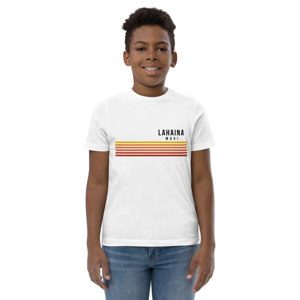 Retro Lahaina Maui Hawaii Vacation Stripes Youth Jersey T-Shirt