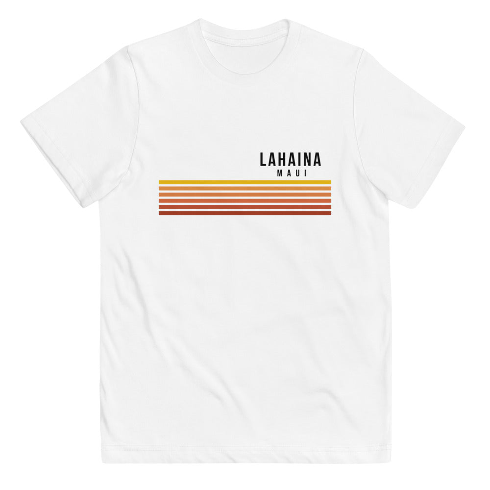 Retro Lahaina Maui Hawaii Vacation Stripes Youth Jersey T-Shirt