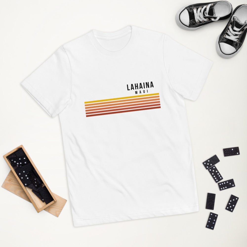 Retro Lahaina Maui Hawaii Vacation Stripes Youth Jersey T-Shirt