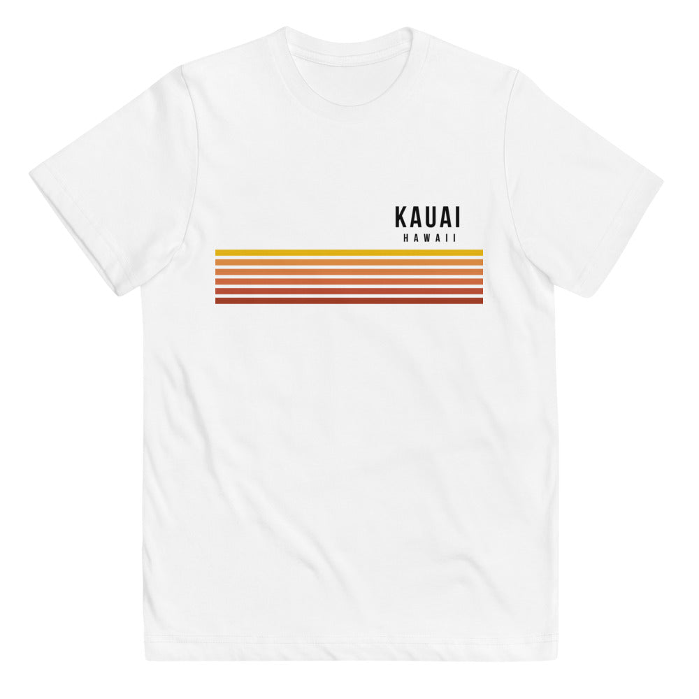 Retro Kauai Hawaii Vacation Stripes Youth Jersey T-Shirt