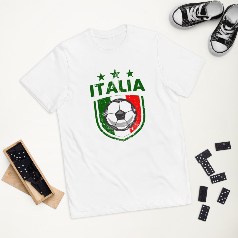 Retro Italy Soccer Team Football Fan Country Italian Italia Flag Youth Jersey T-Shirt