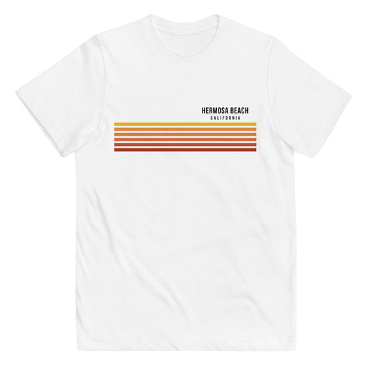 Retro Hermosa Beach California Vacation Stripes Youth Jersey T-Shirt