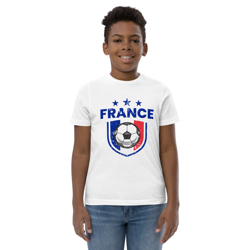 Retro France Soccer Team Football Fan Country French Flag Youth Jersey T-Shirt