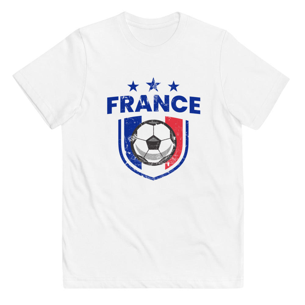 Retro France Soccer Team Football Fan Country French Flag Youth Jersey T-Shirt