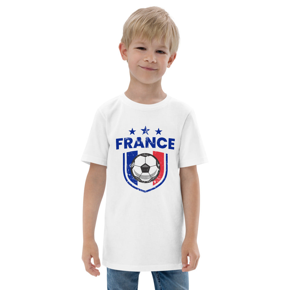 Retro France Soccer Team Football Fan Country French Flag Youth Jersey T-Shirt