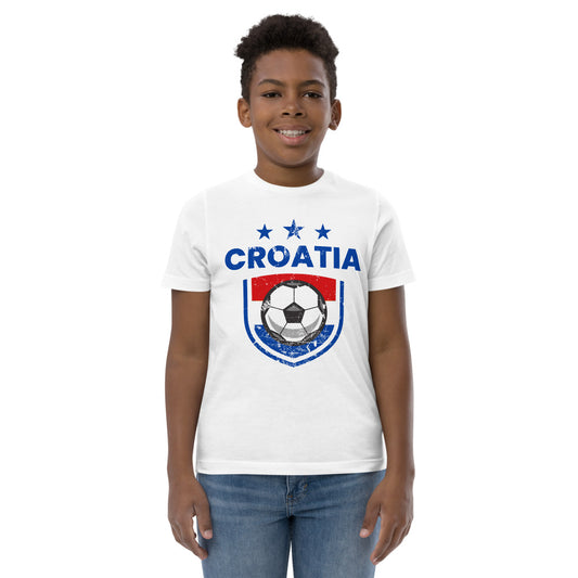 Retro Croatia Soccer Team Football Fan Country Croatian Flag Youth Jersey T-Shirt