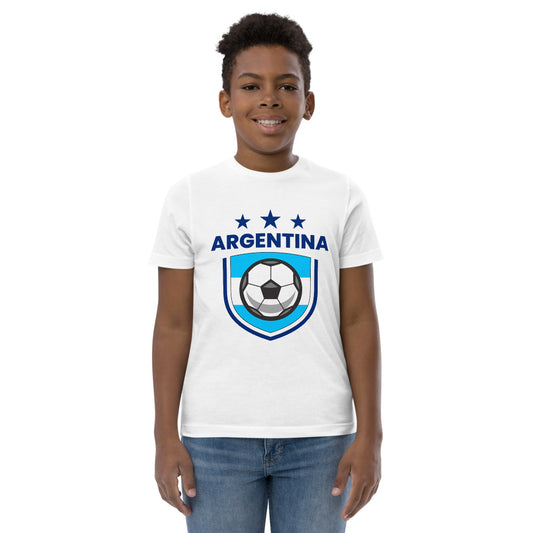 Retro Argentina Soccer Team Football Fan Country Argentinian Flag Youth Jersey T-Shirt