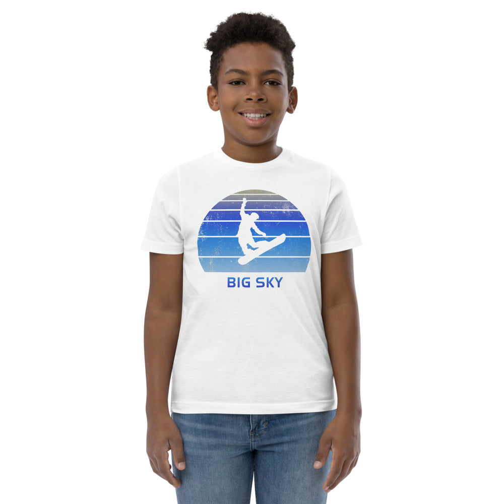 Retro Big Sky Montana Snowboarding Fan Youth Jersey T-Shirt