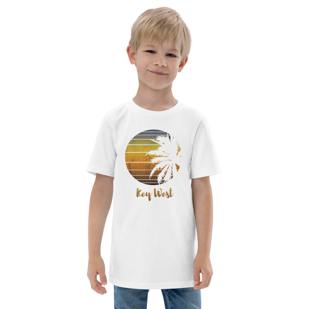 Retro Key West Florida Beach Palm Tree Vacation Souvenir Youth Jersey T-Shirt