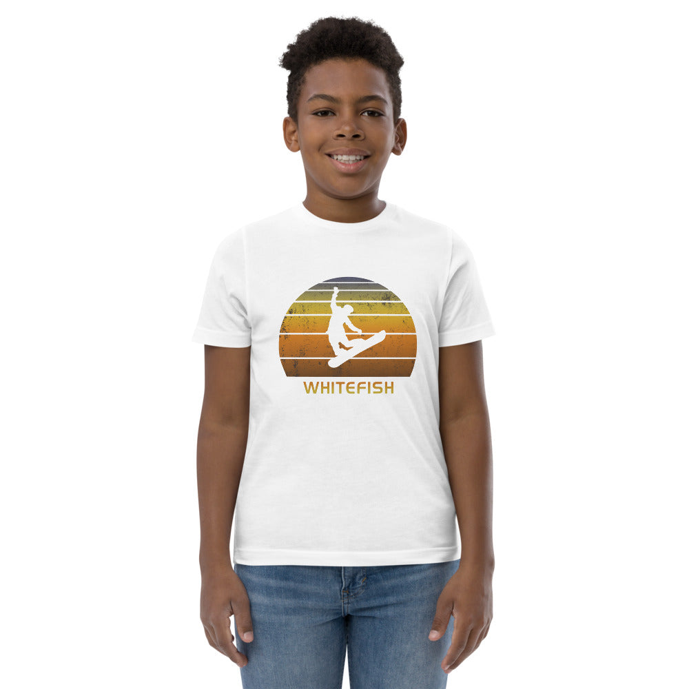 Retro Whitefish Montana Snowboarding Fan Youth Jersey T-Shirt