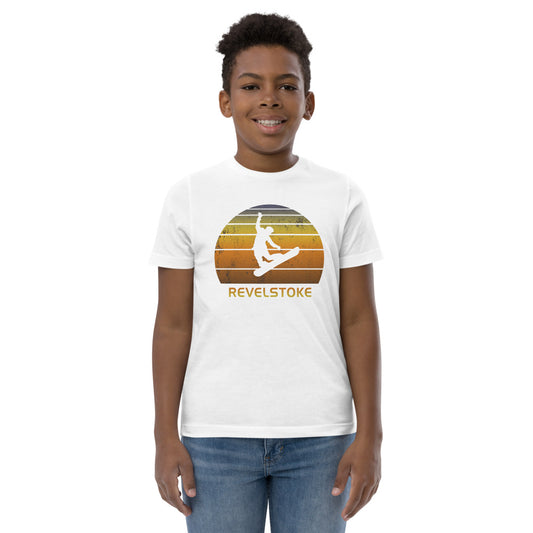 Retro Revelstoke Canada Snowboarding Fan Youth Jersey T-Shirt