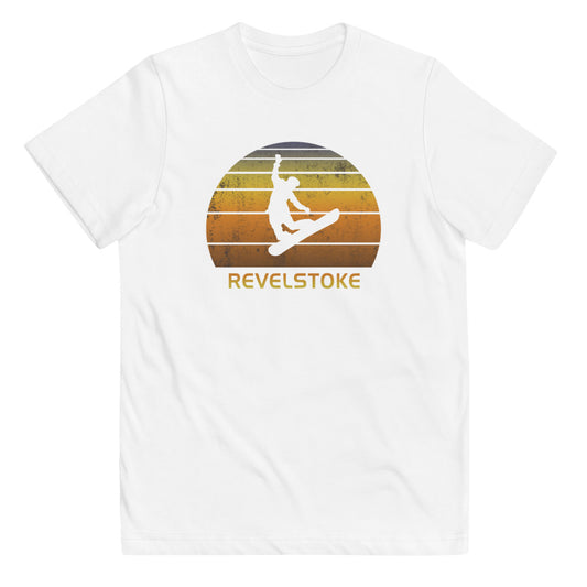 Retro Revelstoke Canada Snowboarding Fan Youth Jersey T-Shirt