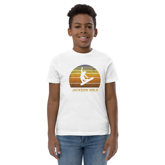 Retro Jackson Hole Wyoming Snowboarding Fan Youth Jersey T-Shirt