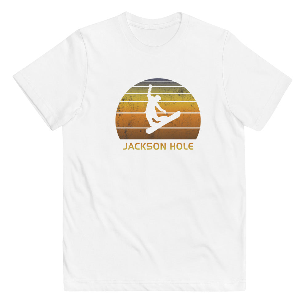 Retro Jackson Hole Wyoming Snowboarding Fan Youth Jersey T-Shirt