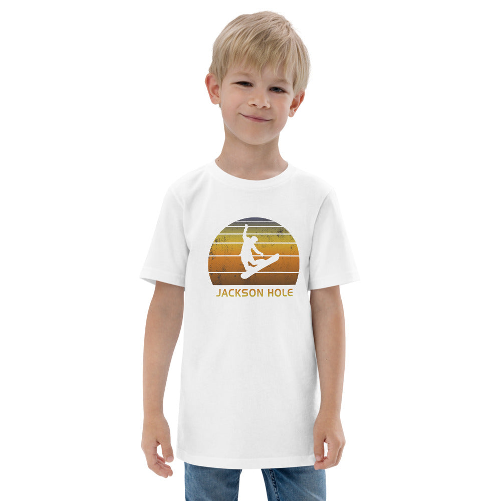 Retro Jackson Hole Wyoming Snowboarding Fan Youth Jersey T-Shirt