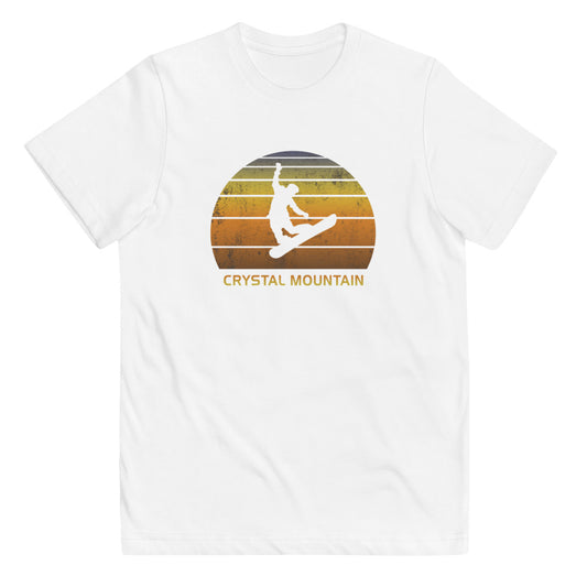 Retro Crystal Mountain Snowboarding Fan Youth Jersey T-Shirt