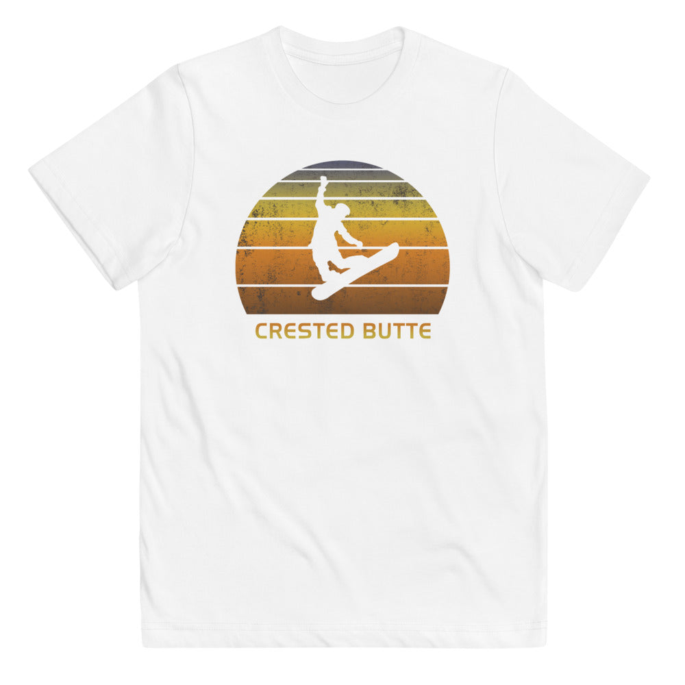 Retro Crested Butte Colorado Snowboarding Fan Youth Jersey T-Shirt