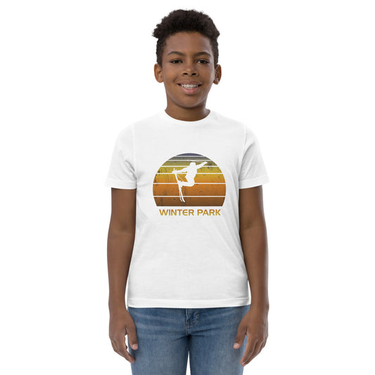 Cool Retro Winter Park Colorado Skiing Ski Fan Youth Jersey T-Shirt