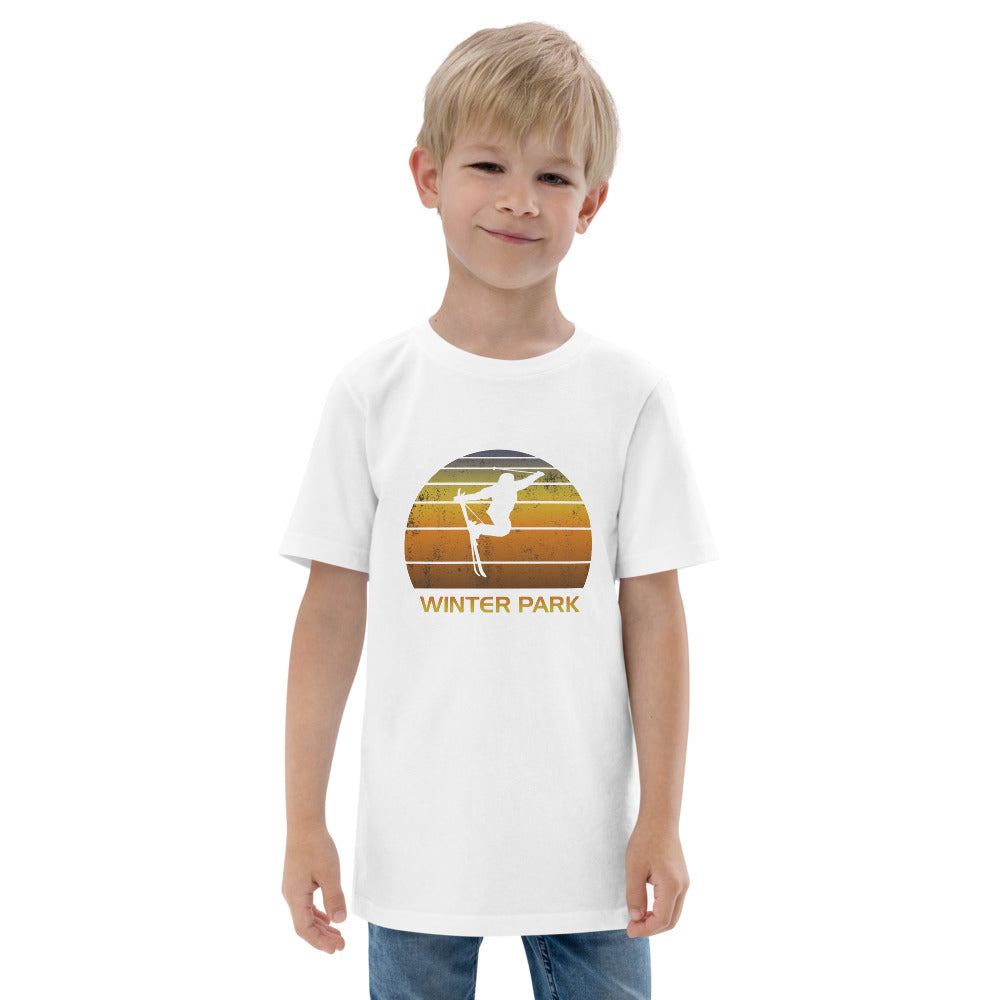 Cool Retro Winter Park Colorado Skiing Ski Fan Youth Jersey T-Shirt